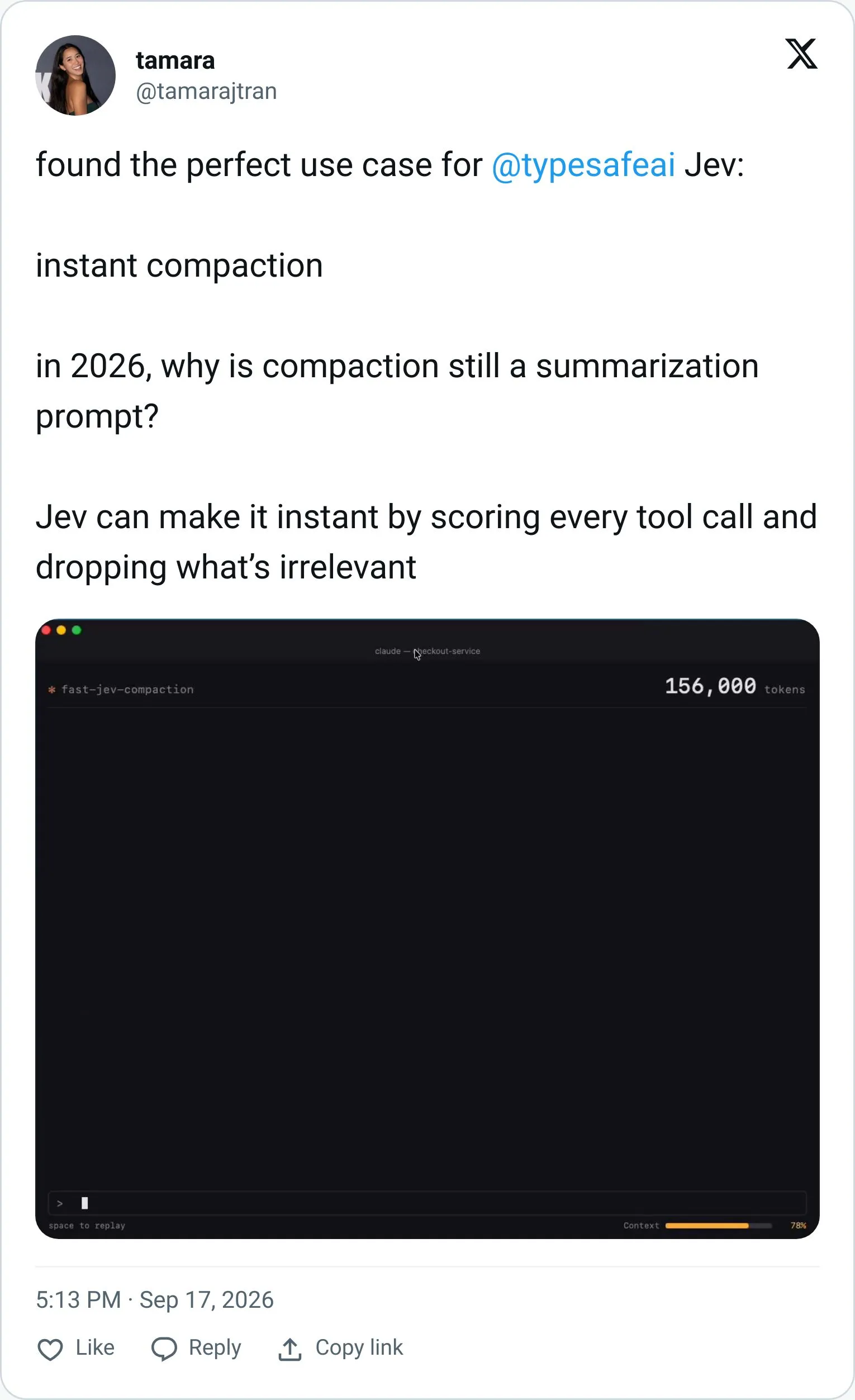 Tweet about Vercel adding Jev support
