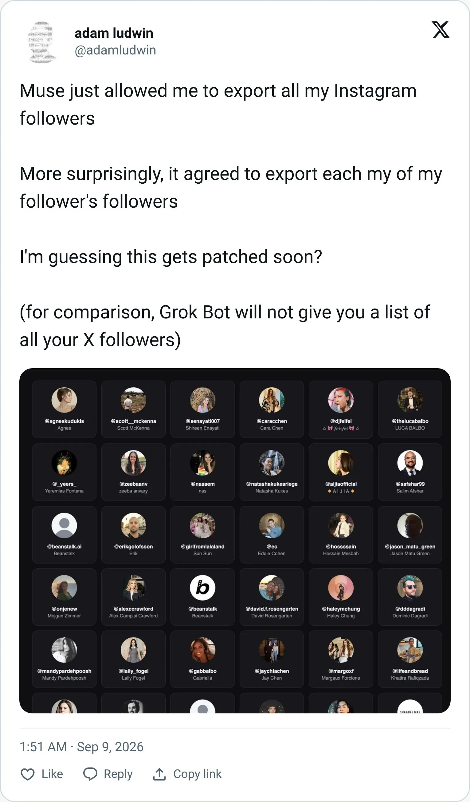 Tweet reacting to Meta's Muse personal agent